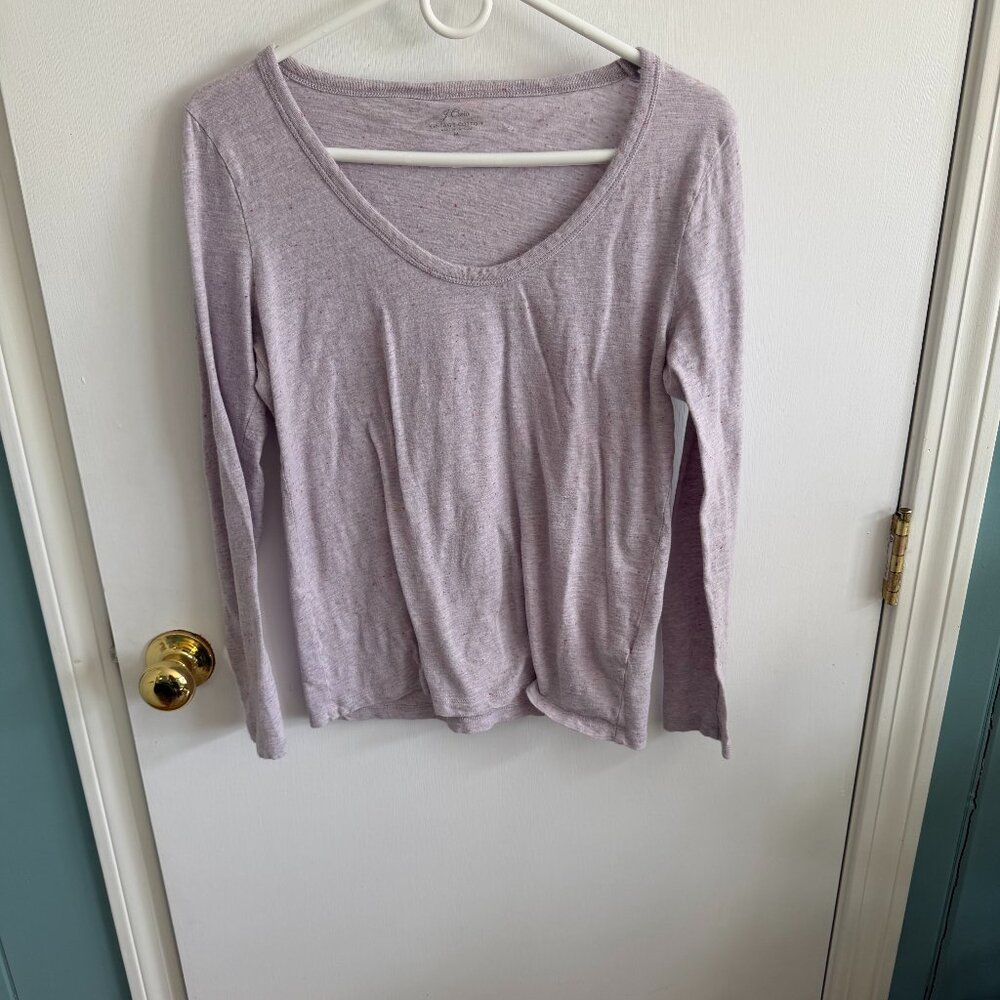 J.Crew Vintage Cotton Long Sleeve Tee Purple Medium